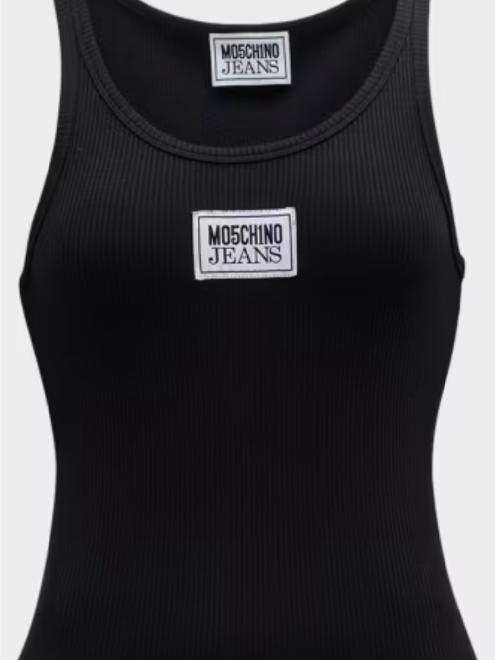 Moschino Black Ribbed Logo Tank ($190)